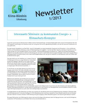 Die Newsletter 1/2013 ist da!