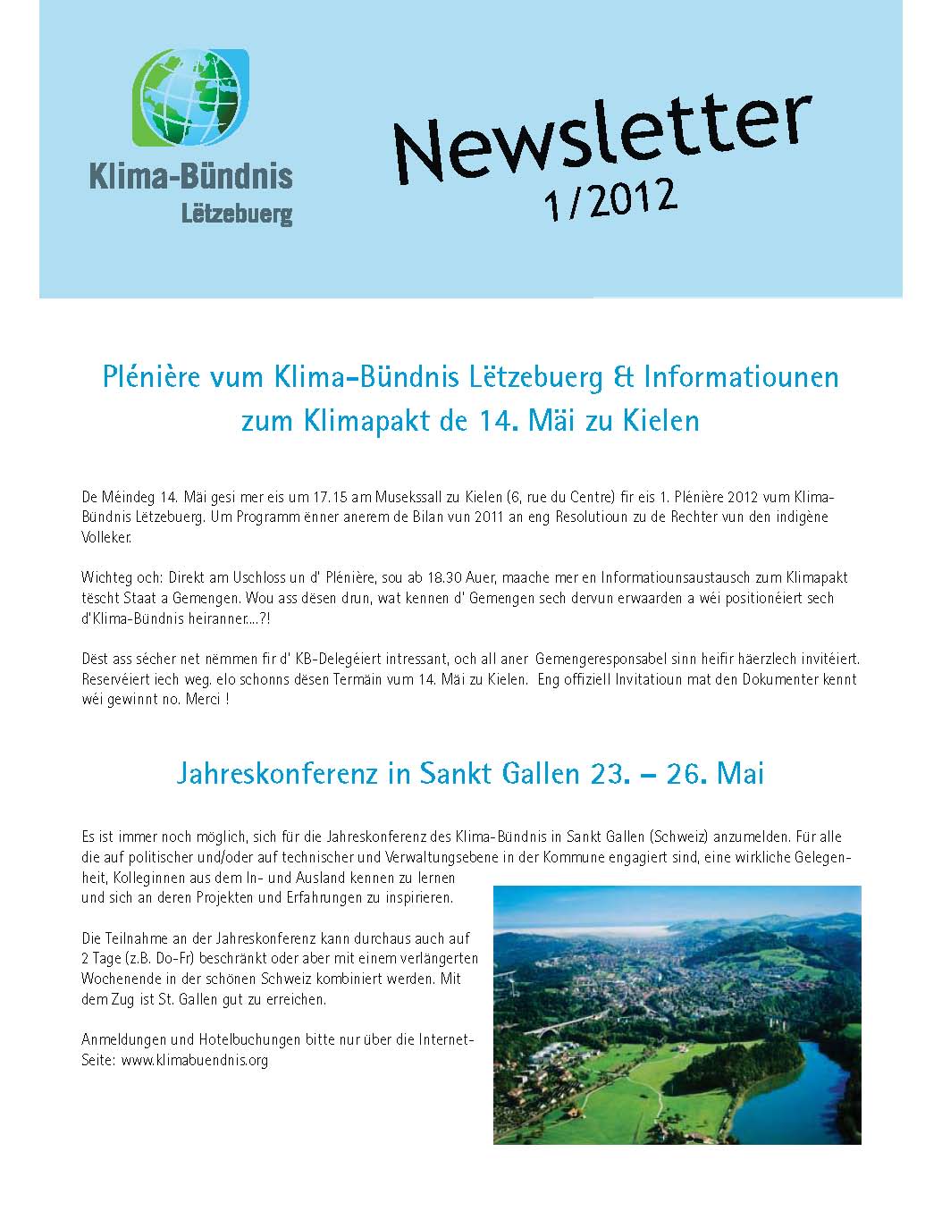 Newsletter 1/2012