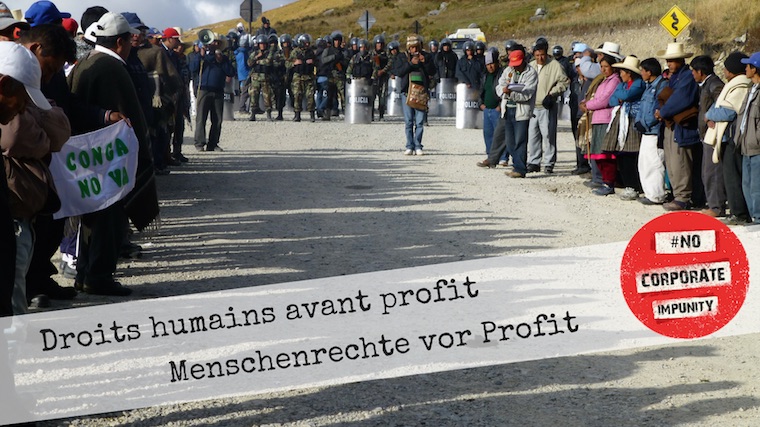 Start der Kampagne « No corporate impunity – Menschenrechte vor Profit »