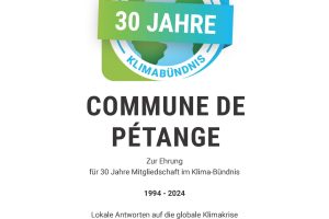 Die Gemeinde Petingen erhält Urkunde für langjähriges Engagement im Klimaschutz
