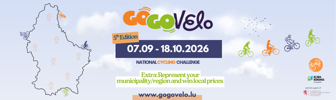 Vom 7.09 – 18.10.2026: GoGo VELO geht mit einer neuer Mission an den Start: „Lasst uns 1000 Runden um Luxemburg radeln“ !